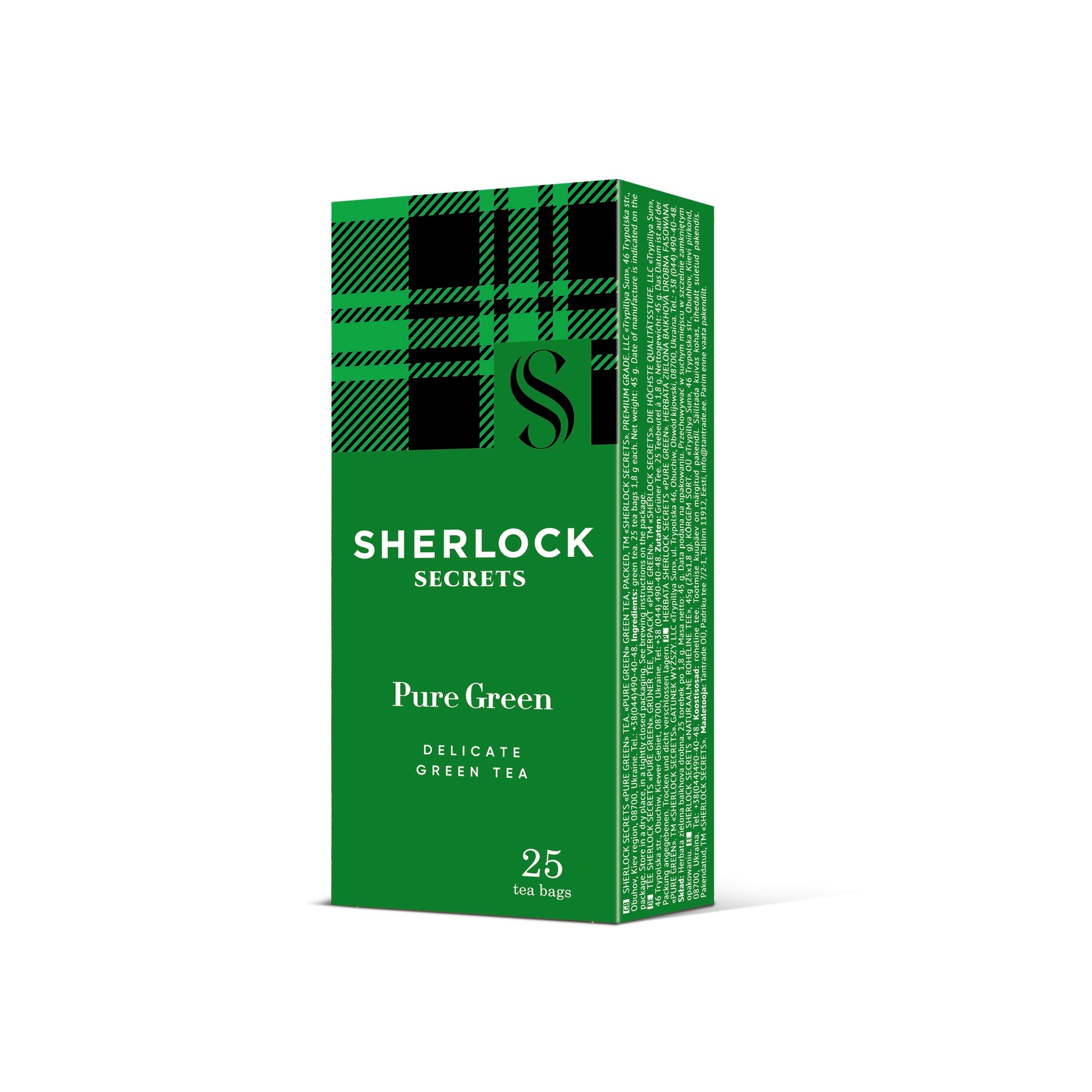 Sherlock Secrets Zelený čaj „Pure Green“, v sáčcích, 25 × 1,8 g.jpg