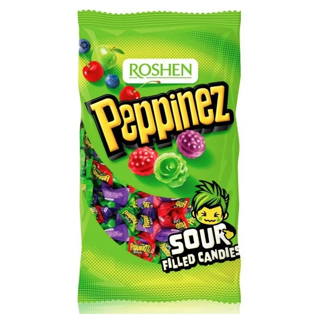 Roshen  Karamelové bonbóny „Peppinez“ s ovocnou náplní,  900g.webp