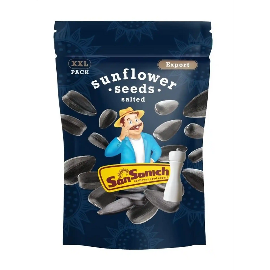 San Sanyč Slunečnicová semínka neloupaná pražená solená, 450g.webp