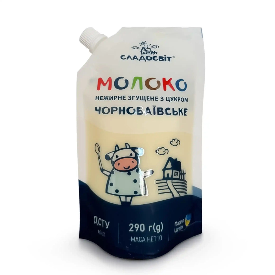 Sladosvit Kondenzované mléko odtučněné s cukrem, doy-pack, 290g.webp