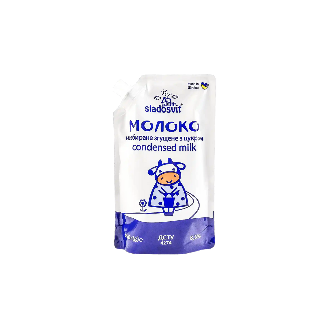 Sladosvit Kondenzované mléko s cukrem, 8,5 % tuku, doy-pack 450g.webp