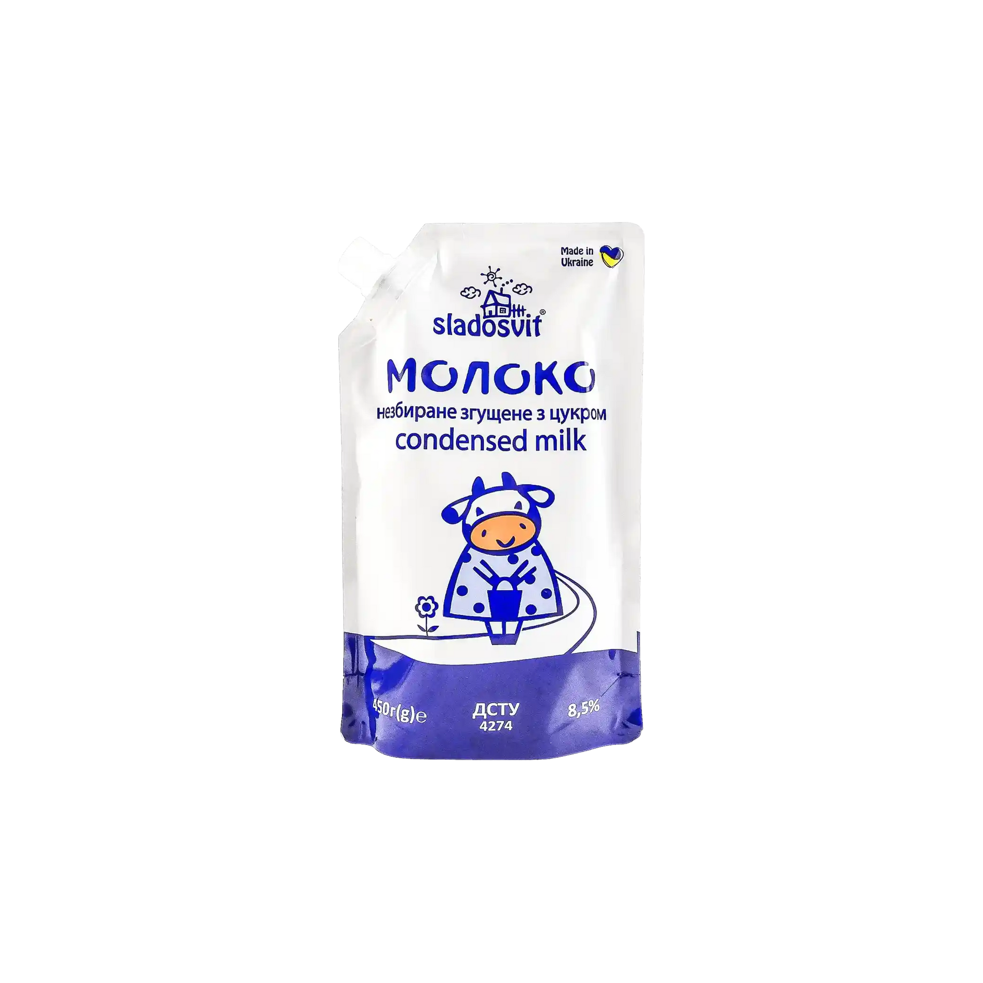 Sladosvit Kondenzované mléko s cukrem, 8,5 % tuku, doy-pack 450g.webp