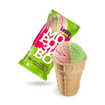 Laska Zmrzlina v vaflovém kelímku „Kiwi-jahoda“.webp