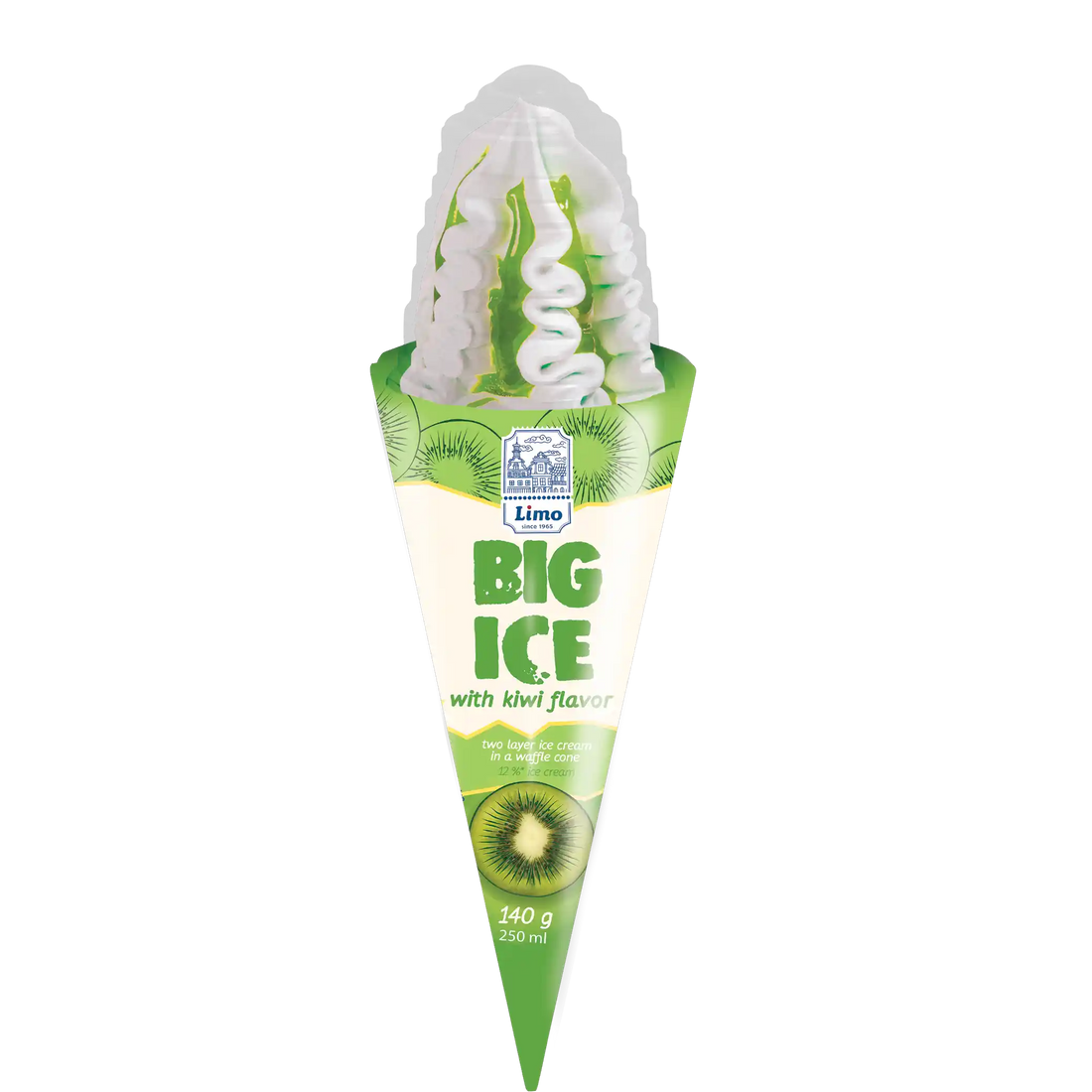 LIMO „BIG ICE“ zmrzlina kornout „Kiwi“, 140 g.webp