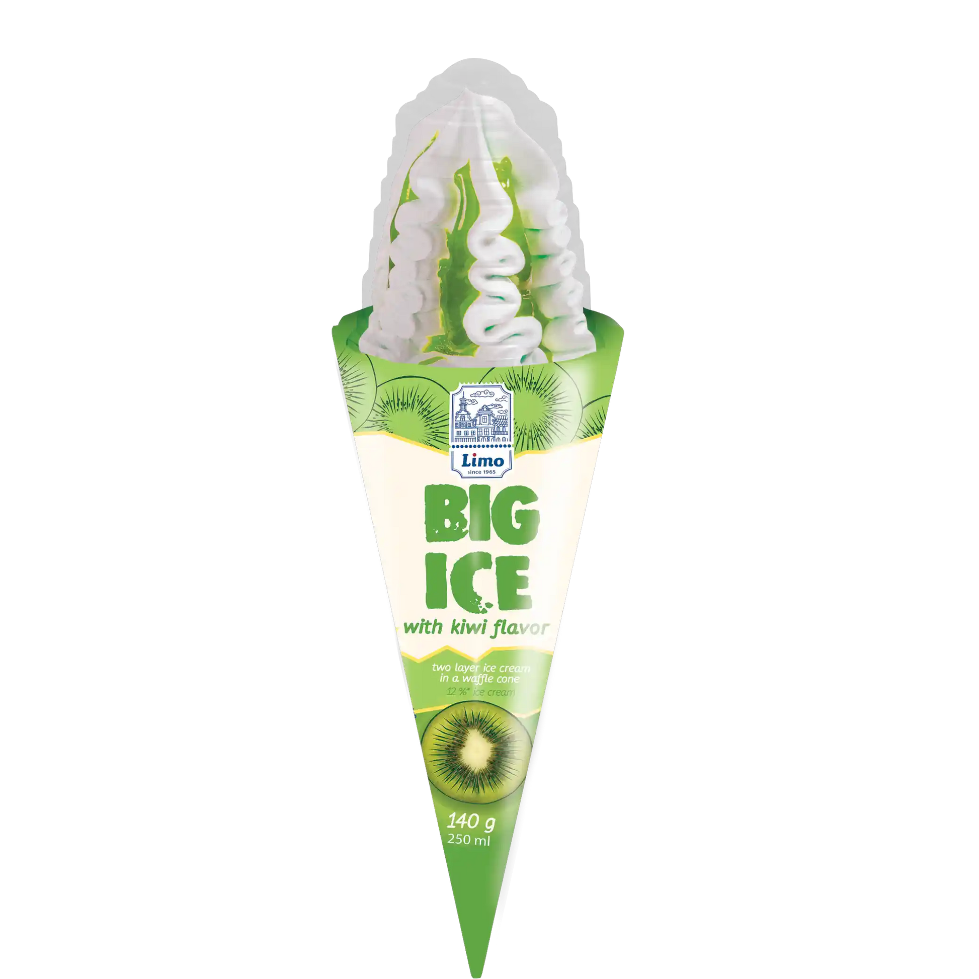 LIMO „BIG ICE“ zmrzlina kornout „Kiwi“, 140 g.webp