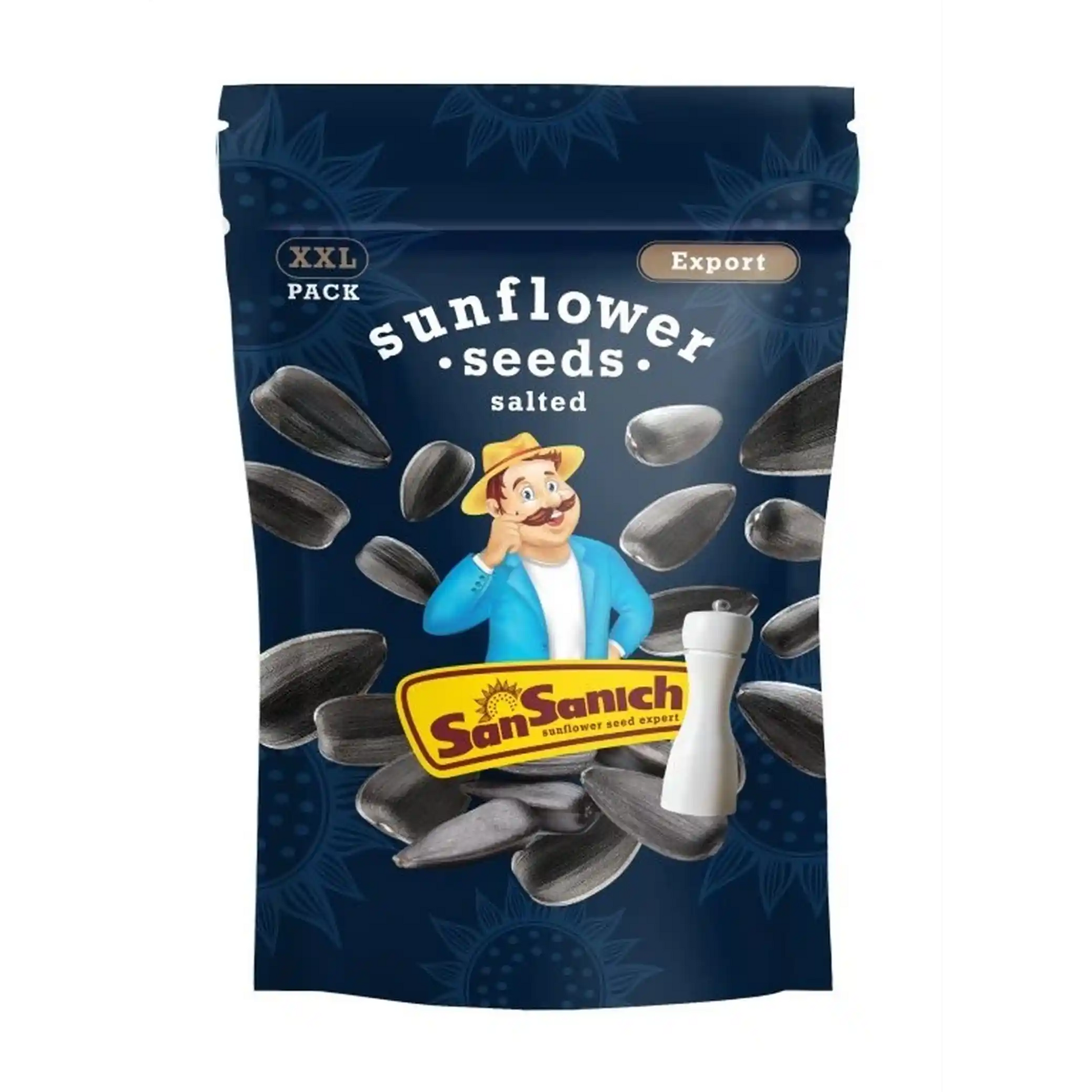 San Sanyč Slunečnicová semínka neloupaná pražená solená, 450g.webp