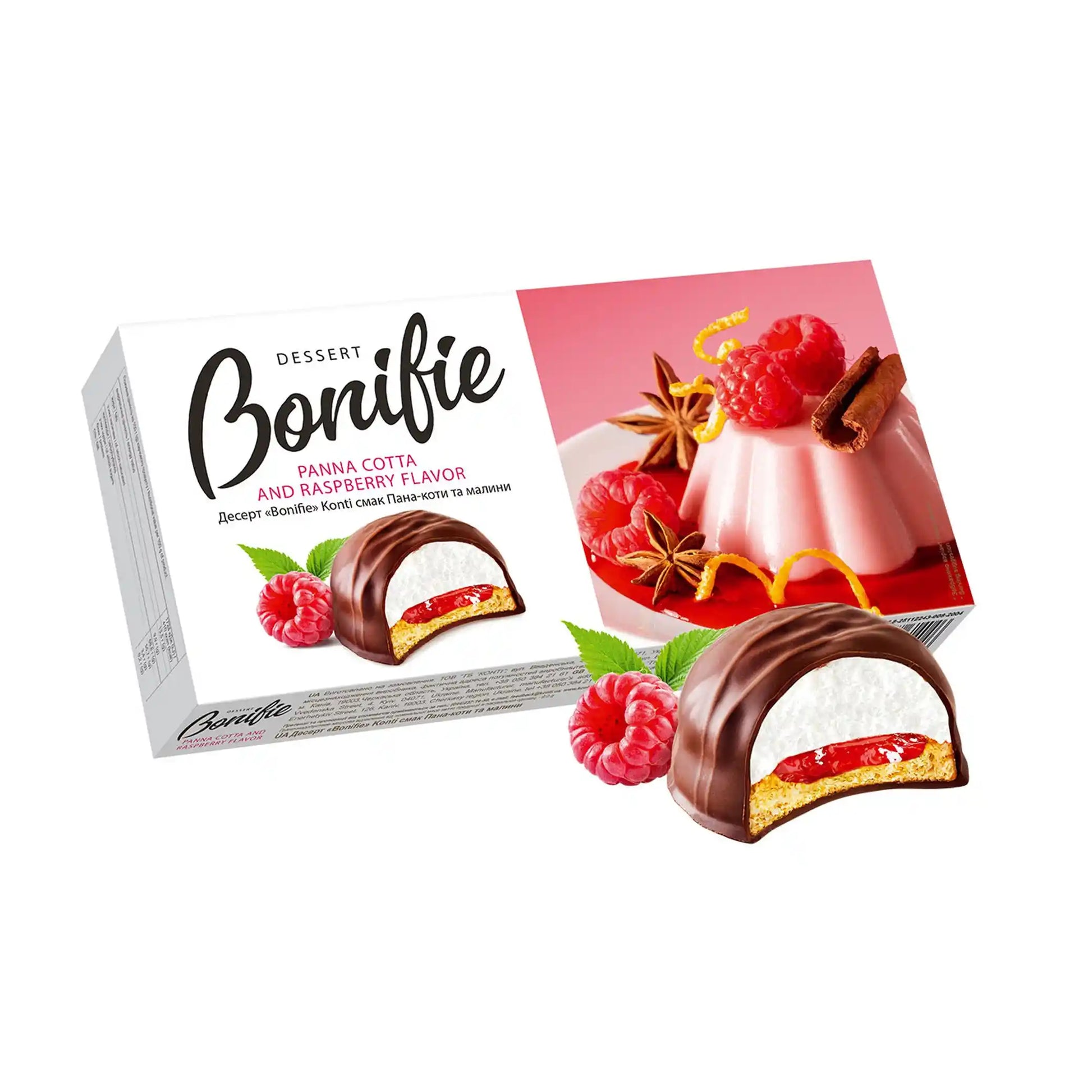 Konti  Bonifie dezert suflé s příchutí panna cotta s malinamií.webp