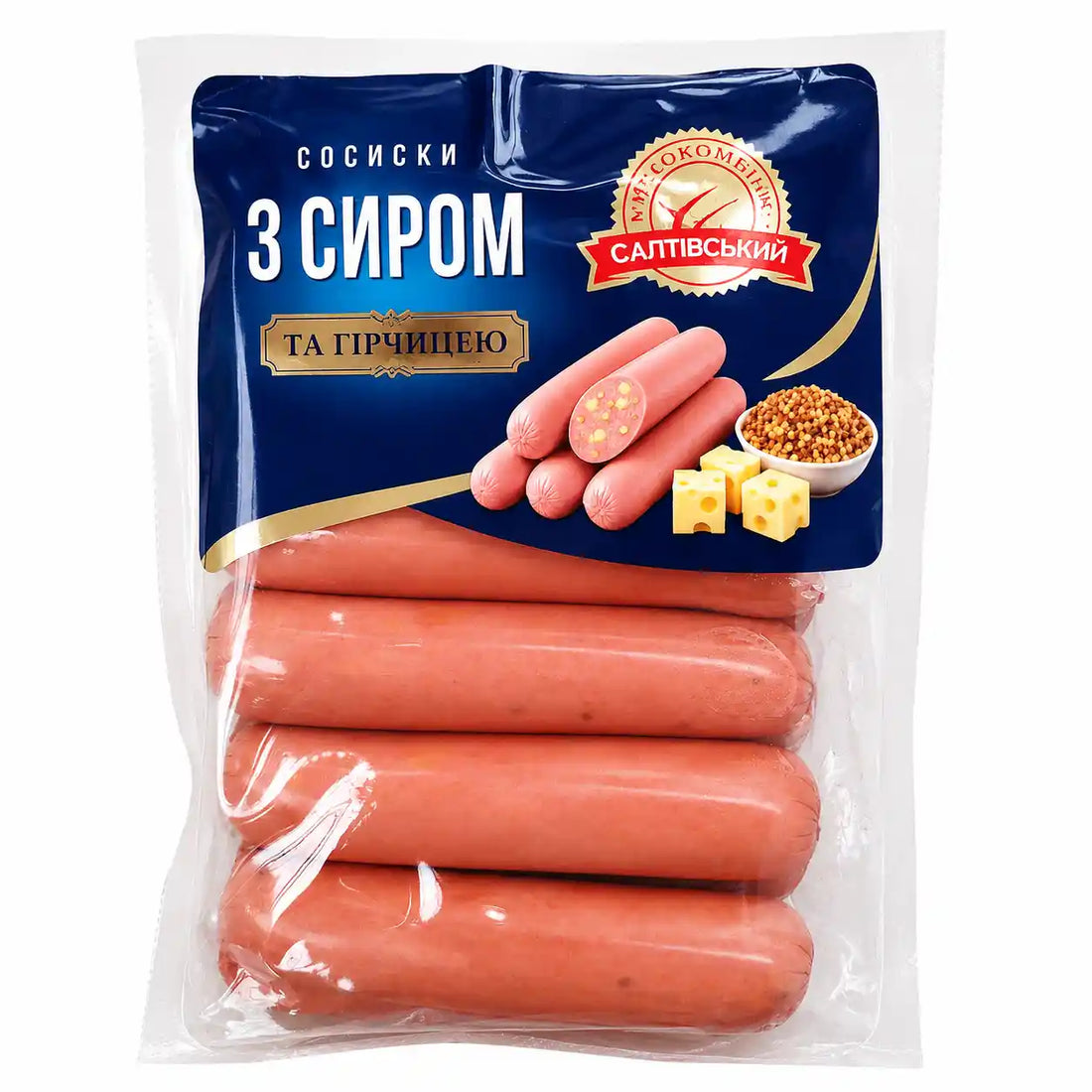 MK Saltovskij Párky se sýrem a hořčicí.webp