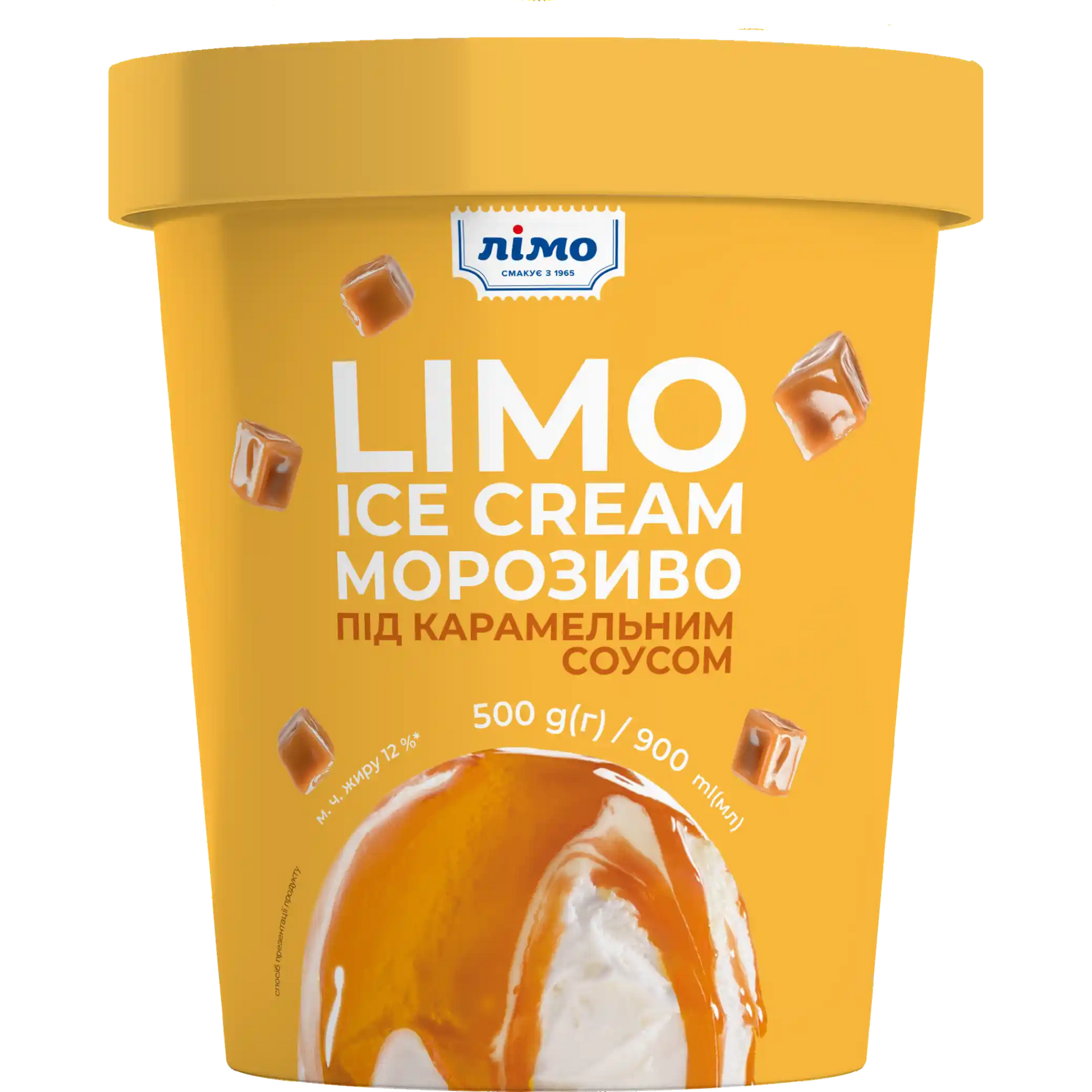 „LIMO ICE CREAM“ zmrzlina s karamelovou polevou papírový kelímek 500 g.webp